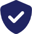 A blue shield with an image of a check mark.