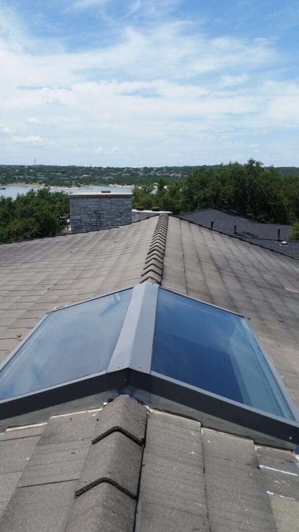 A view of the roof from above looking down.